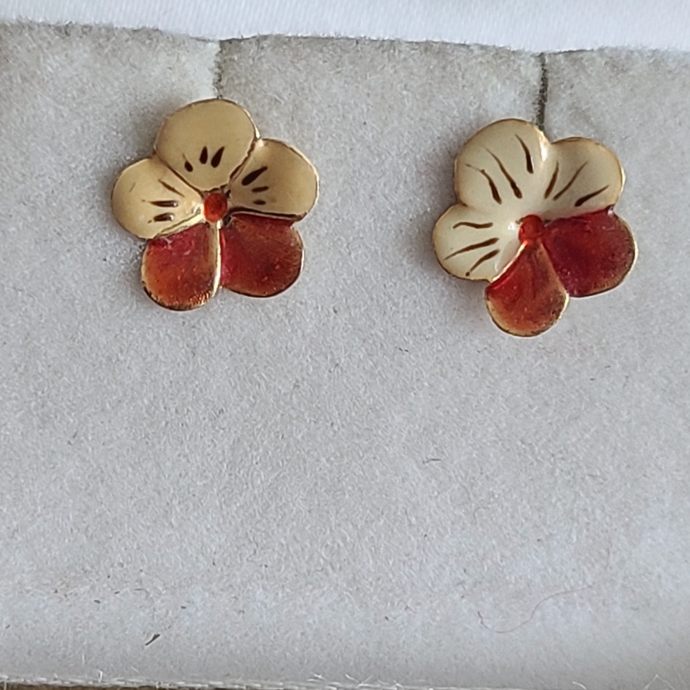 10K Enameled Earrings